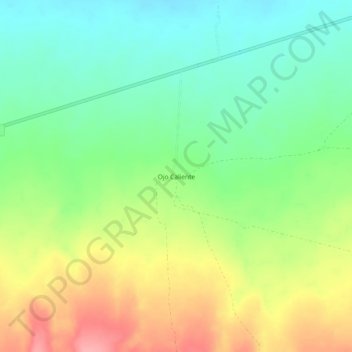 Mapa topográfico Ojo Caliente, altitude, relevo