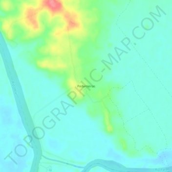 Mapa topográfico Pederneiras, altitude, relevo