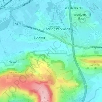Mapa topográfico Elborough, altitude, relevo