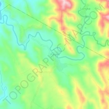 Mapa topográfico Palale, altitude, relevo