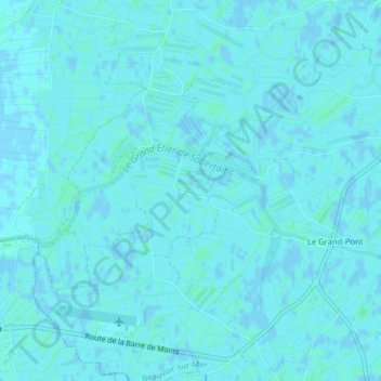 Mapa topográfico Le Baraud, altitude, relevo