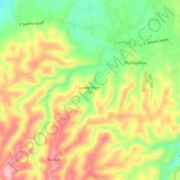 Mapa topográfico Lower Kiam-is, altitude, relevo