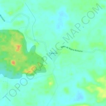 Mapa topográfico Caserío, altitude, relevo