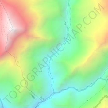 Mapa topográfico Provincia de Corongo, altitude, relevo