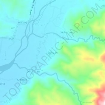 Mapa topográfico Sorioan, altitude, relevo