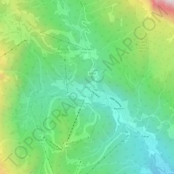 Mapa topográfico Pecol, altitude, relevo