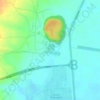 Mapa topográfico Humberstone, altitude, relevo