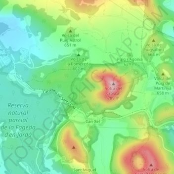 Mapa topográfico Clot Sagolla, altitude, relevo