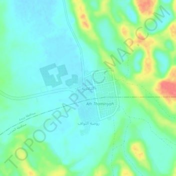 Mapa topográfico Ath Thamiriyah, altitude, relevo