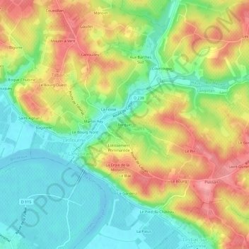 Mapa topográfico Berquin, altitude, relevo