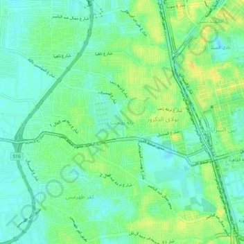 Mapa topográfico Nazlet Bahgat, altitude, relevo