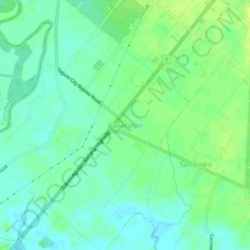 Mapa topográfico Canocotan, altitude, relevo