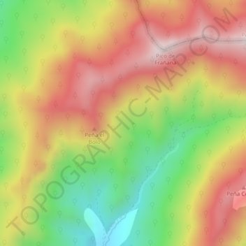 Mapa topográfico La Roble, altitude, relevo