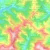 Mapa topográfico El Rebudiellu, altitude, relevo