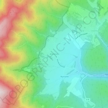 Mapa topográfico Wintzfelden, altitude, relevo
