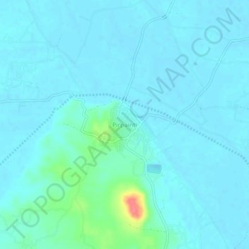 Mapa topográfico Pirpainti, altitude, relevo