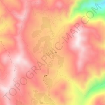 Mapa topográfico Jerseydale, altitude, relevo