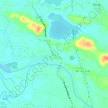 Mapa topográfico Lauis, altitude, relevo