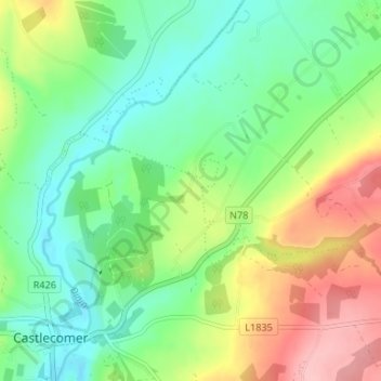 Mapa topográfico Finsboro, altitude, relevo