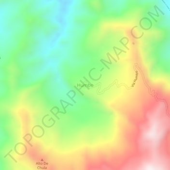 Mapa topográfico Humbo, altitude, relevo