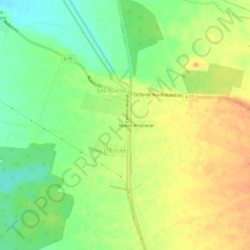 Mapa topográfico San Ignacio, altitude, relevo