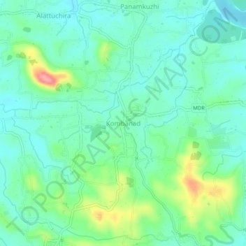 Mapa topográfico Kombanad, altitude, relevo