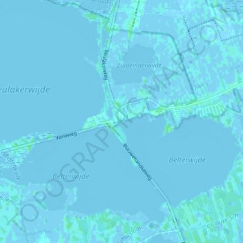 Mapa topográfico Blauwe Hand, altitude, relevo
