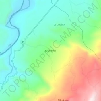 Mapa topográfico La Lindosa, altitude, relevo