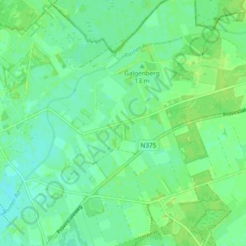 Mapa topográfico Leeuwte, altitude, relevo