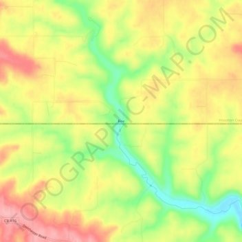 Mapa topográfico Bee, altitude, relevo