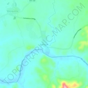 Mapa topográfico Jotagua, altitude, relevo