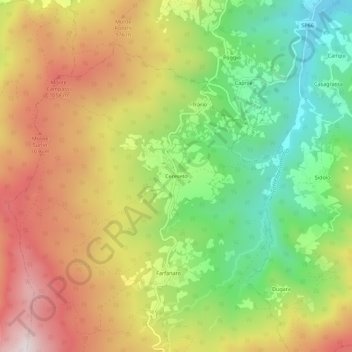 Mapa topográfico Cereseto, altitude, relevo