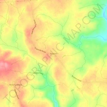 Mapa topográfico Brayton, altitude, relevo