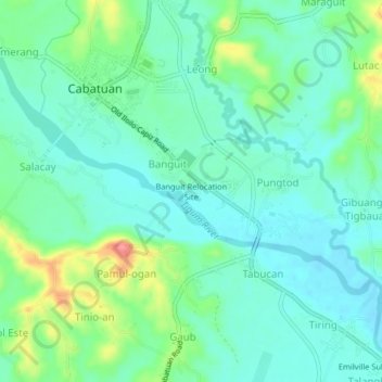 Mapa topográfico Banguit Relocation Site, altitude, relevo