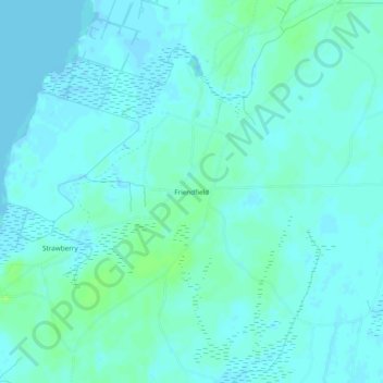 Mapa topográfico Friendfield, altitude, relevo