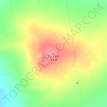 Mapa topográfico Black Hill, altitude, relevo