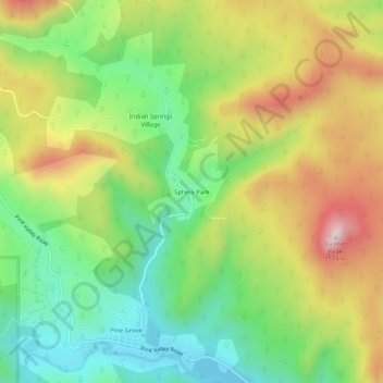 Mapa topográfico Sphinx Park, altitude, relevo