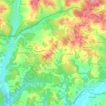 Mapa topográfico L'Age, altitude, relevo