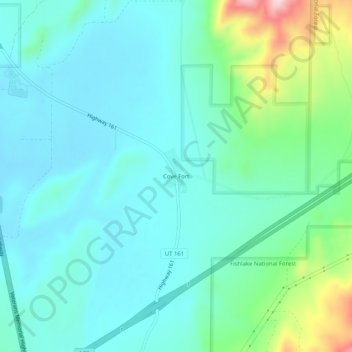 Mapa topográfico Cove Fort, altitude, relevo