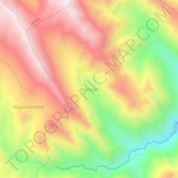 Mapa topográfico Occoran, altitude, relevo