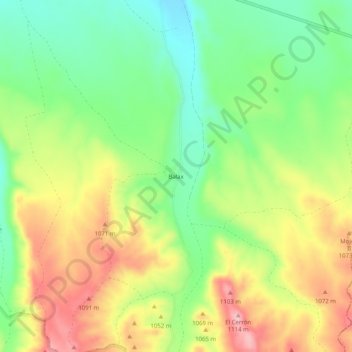 Mapa topográfico Balax, altitude, relevo