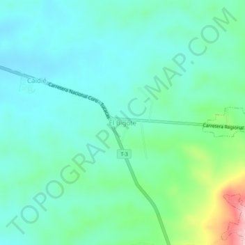 Mapa topográfico El Bigote, altitude, relevo