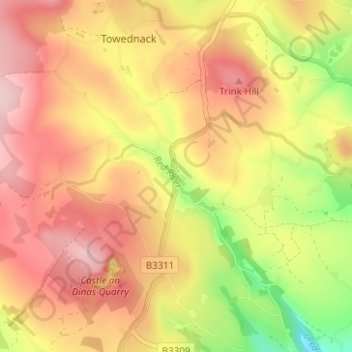Mapa topográfico Nancledra, altitude, relevo