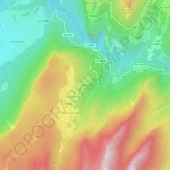 Mapa topográfico La Ruchère, altitude, relevo
