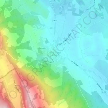Mapa topográfico Saint-Christol d'Albion, altitude, relevo