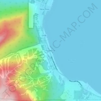 Mapa topográfico Homewood, altitude, relevo