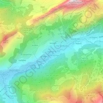 Mapa topográfico Saint-Pierre, altitude, relevo
