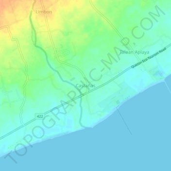 Mapa topográfico Castañas, altitude, relevo