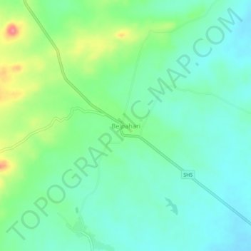 Mapa topográfico Belpahari, altitude, relevo