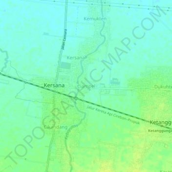 Mapa topográfico Ciampel, altitude, relevo